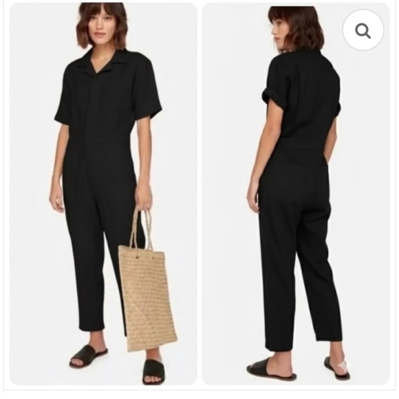 Mate the Label Linen Short Sleeve Jumpsuit - Picture 1 of 6